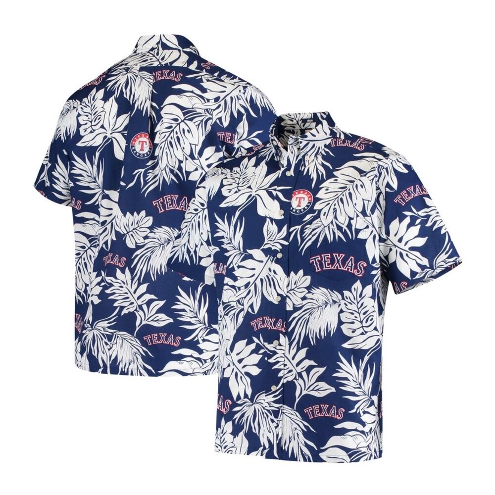 Reyn Spooner Texas Rangers Aloha Hawaiian Button Shirt Men's XL Short Sleeve MLB